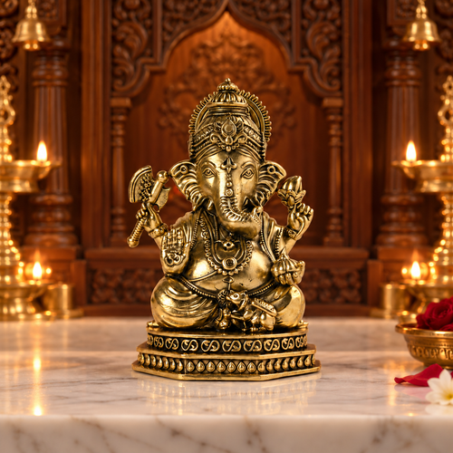 Brass Ganpati Bappa Idol