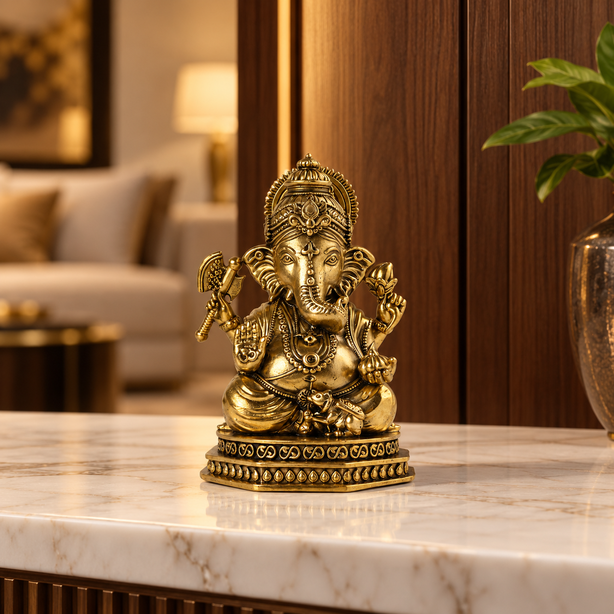 Brass Ganpati Bappa Idol