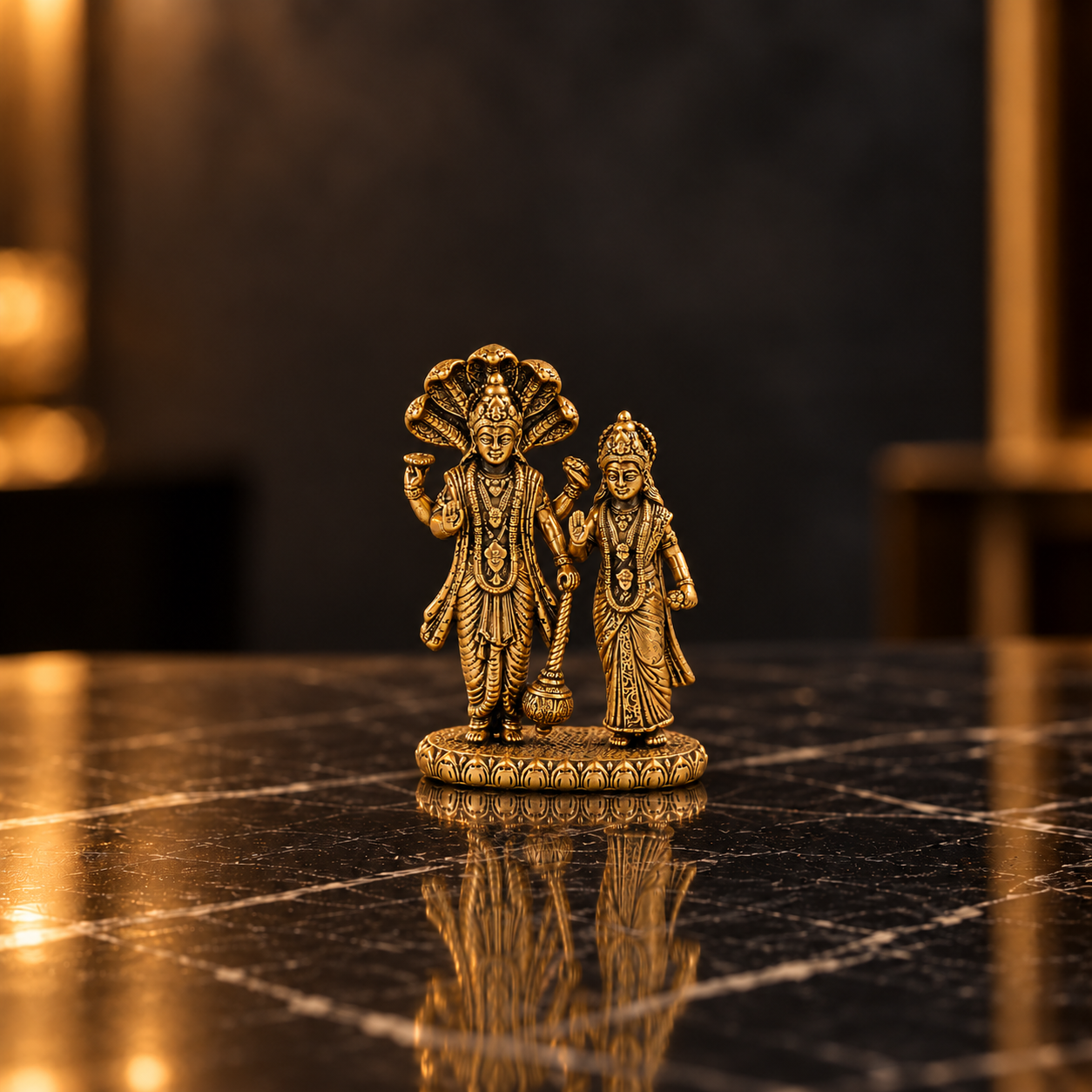 Brass Laxmi Narayana Idol