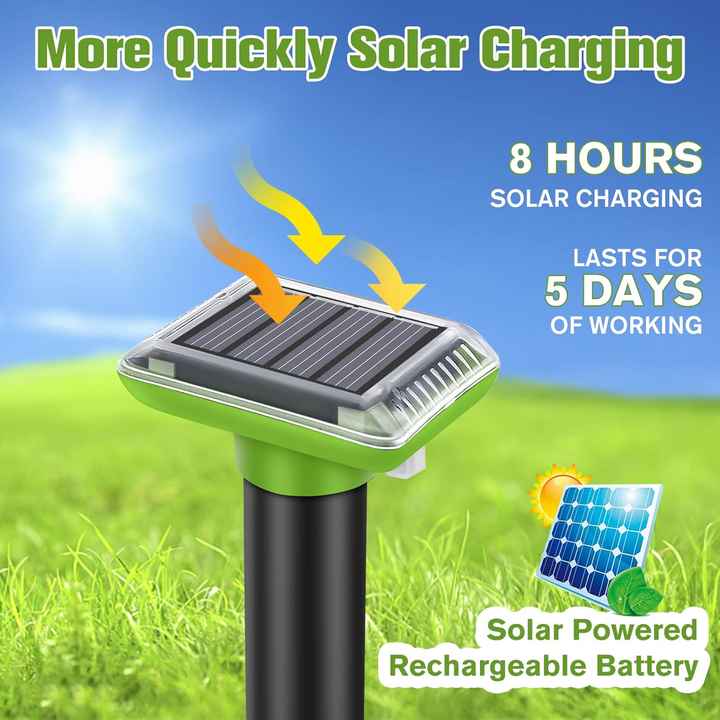 Mole Repeller, Solar Powered Animal Scarer Repellent for Garden