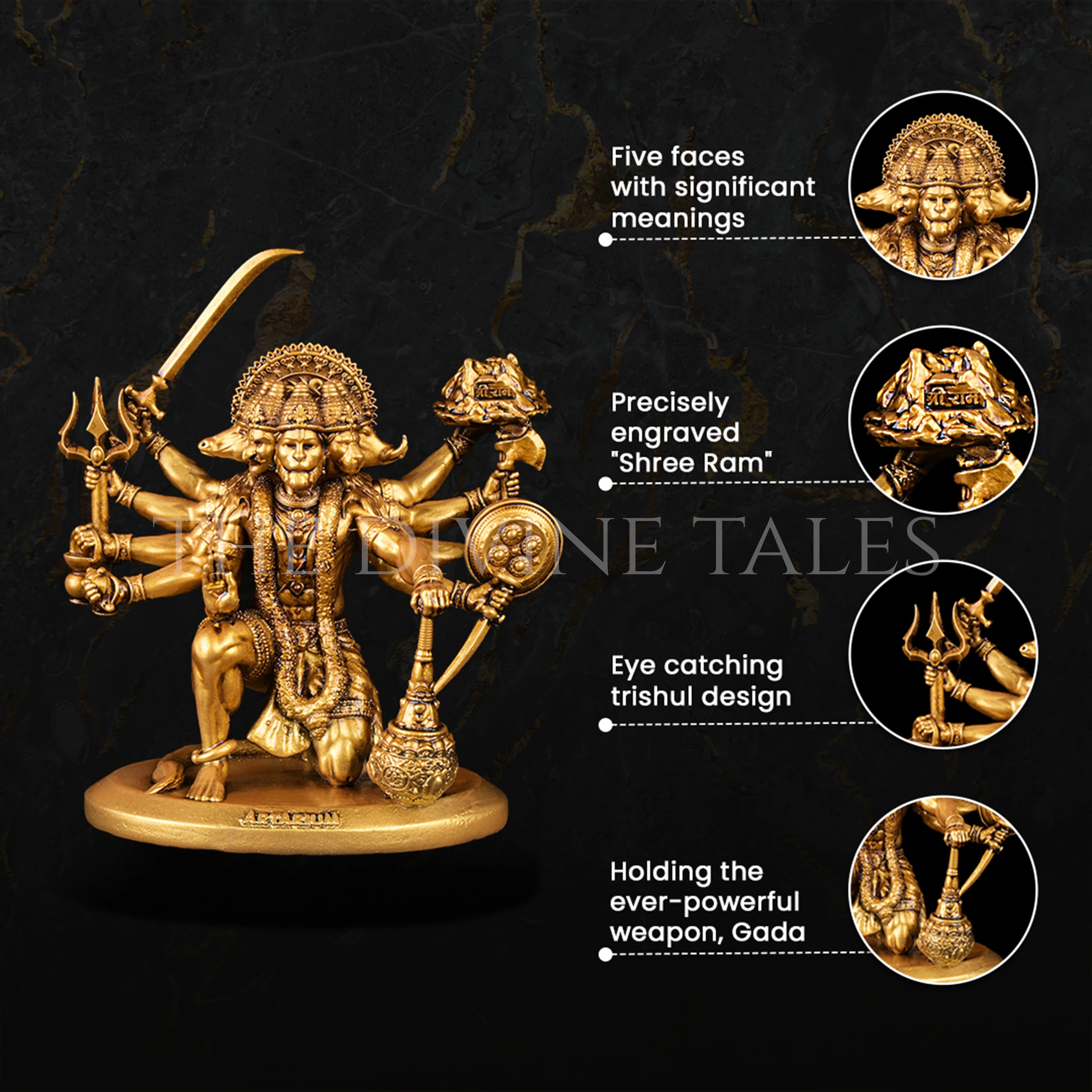 Sitting Panchmukhi Hanuman Idol