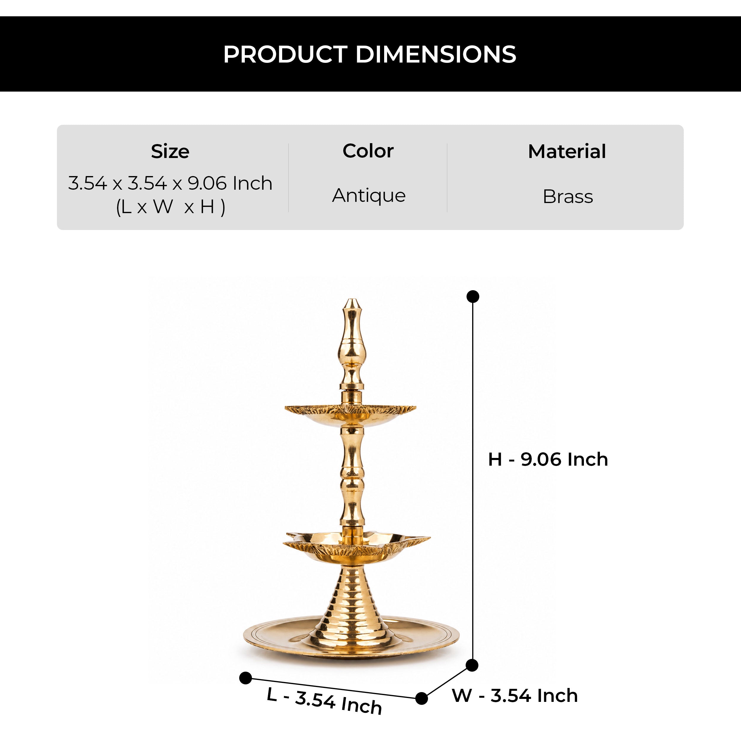 2 Layer Brass Kerala Oil Lamp