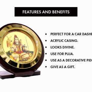 Lord Shiva Acrylic Case Photo Frame Car Dashboard With Tape