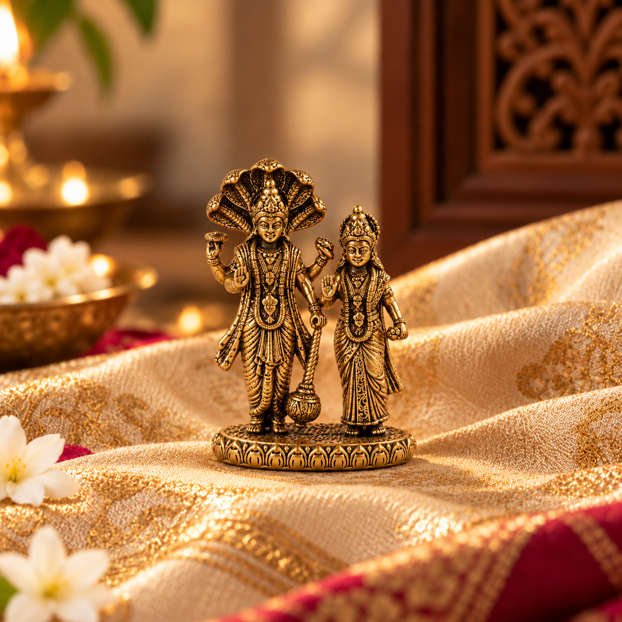 Brass Laxmi Narayana Idol