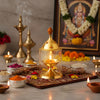 Brass Akhand diya with om