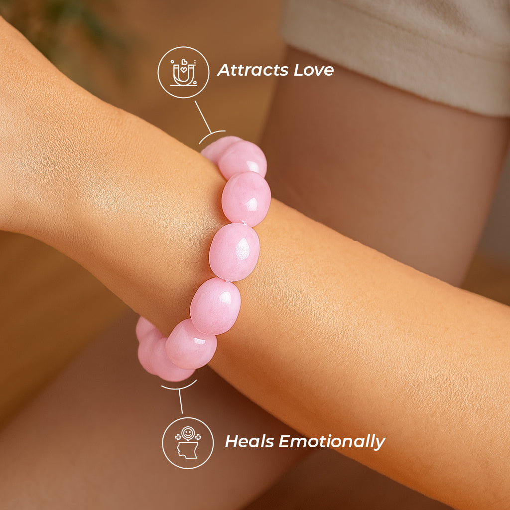 Rose Quartz Tumbled Stone Bracelet
