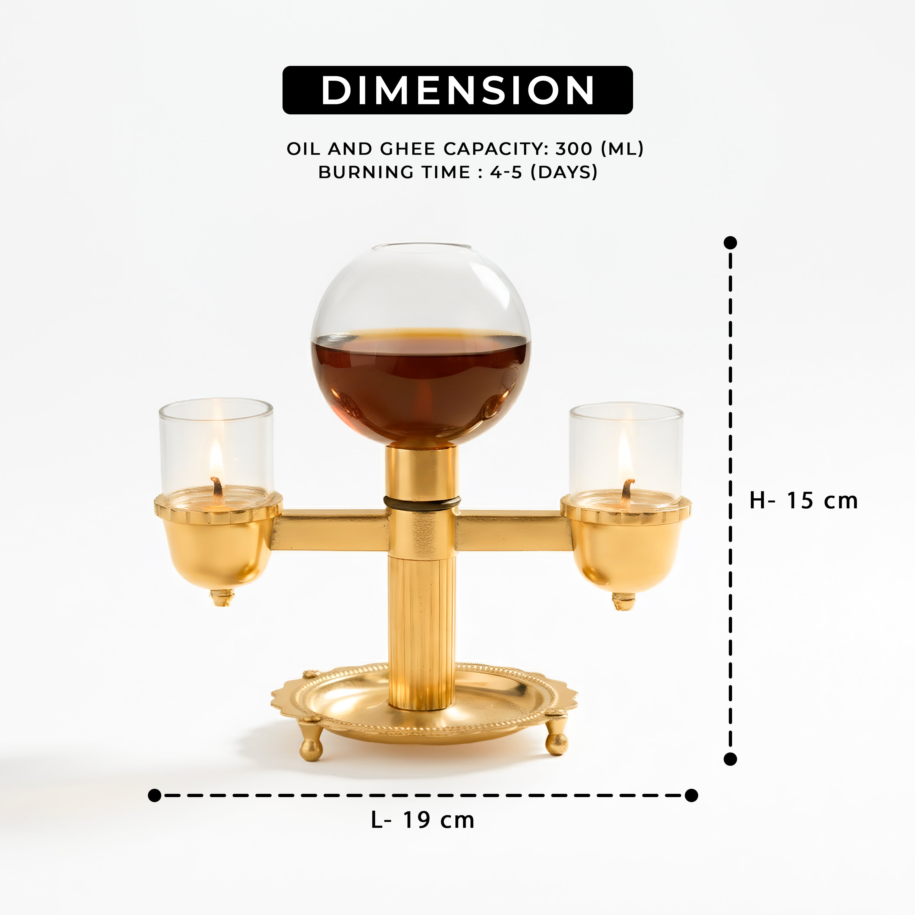 Two-Sided Brass Akhand Diya
