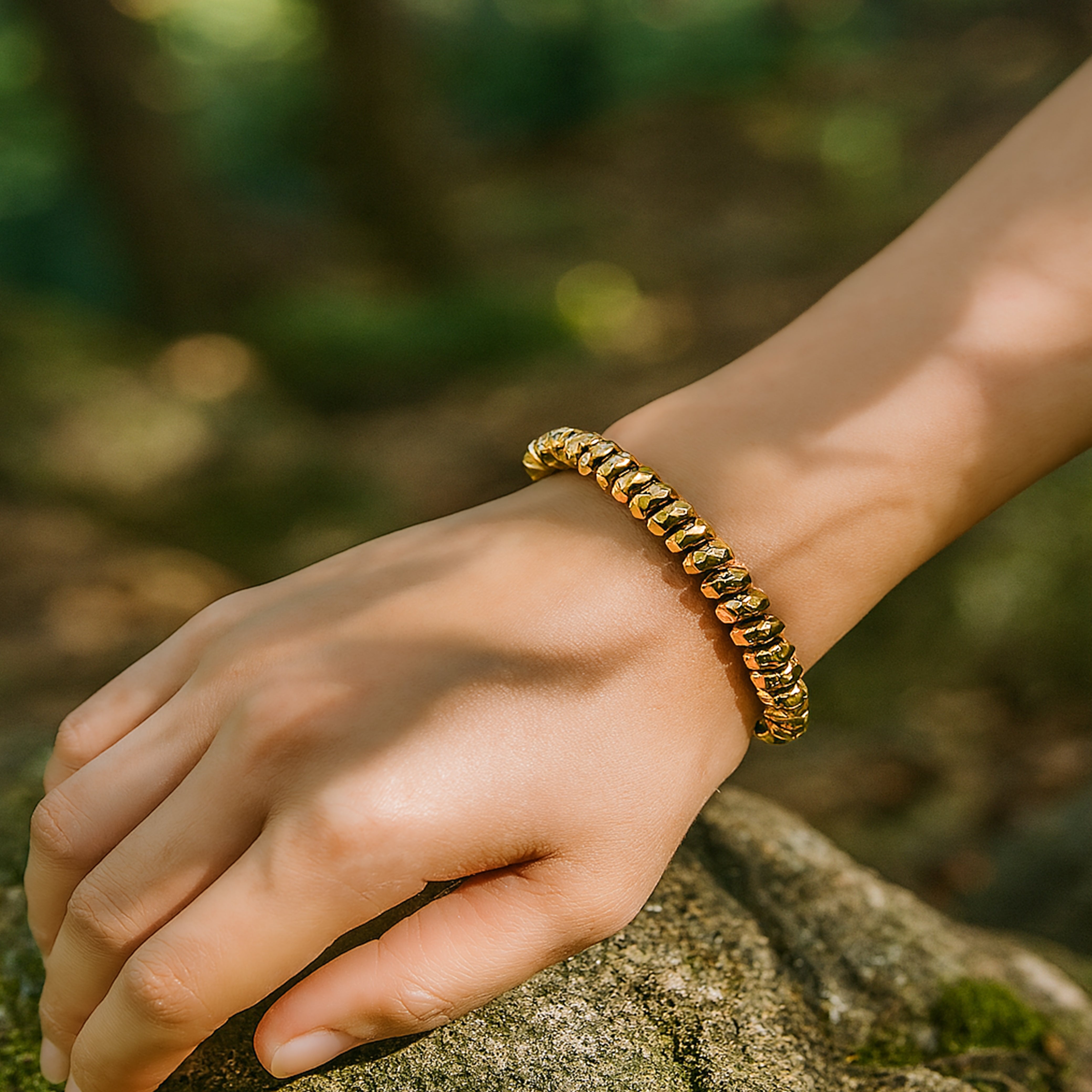 Golden Hematite Charm Bracelet