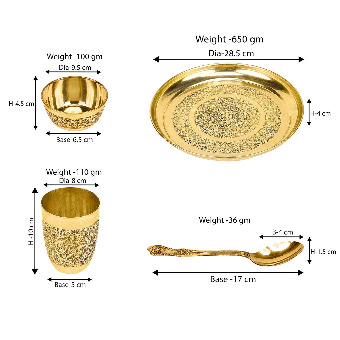 Brass Thali Set