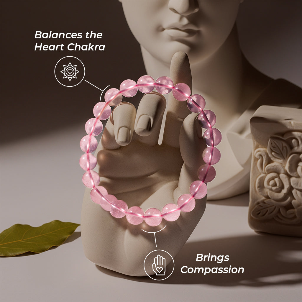 Rose Quartz Stone of Heart Bracelet