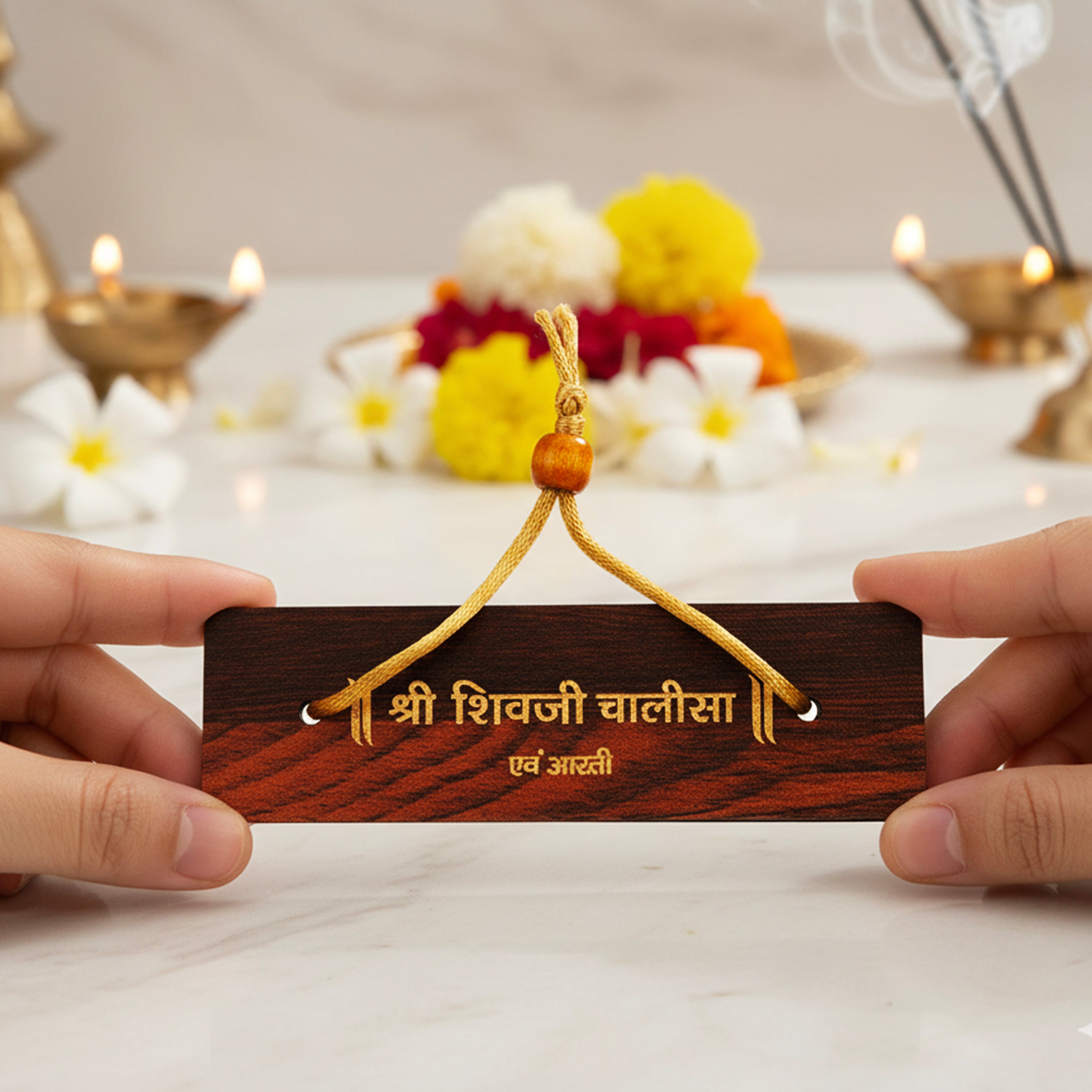 Wooden Cover Shiv Chalisa with Aarti