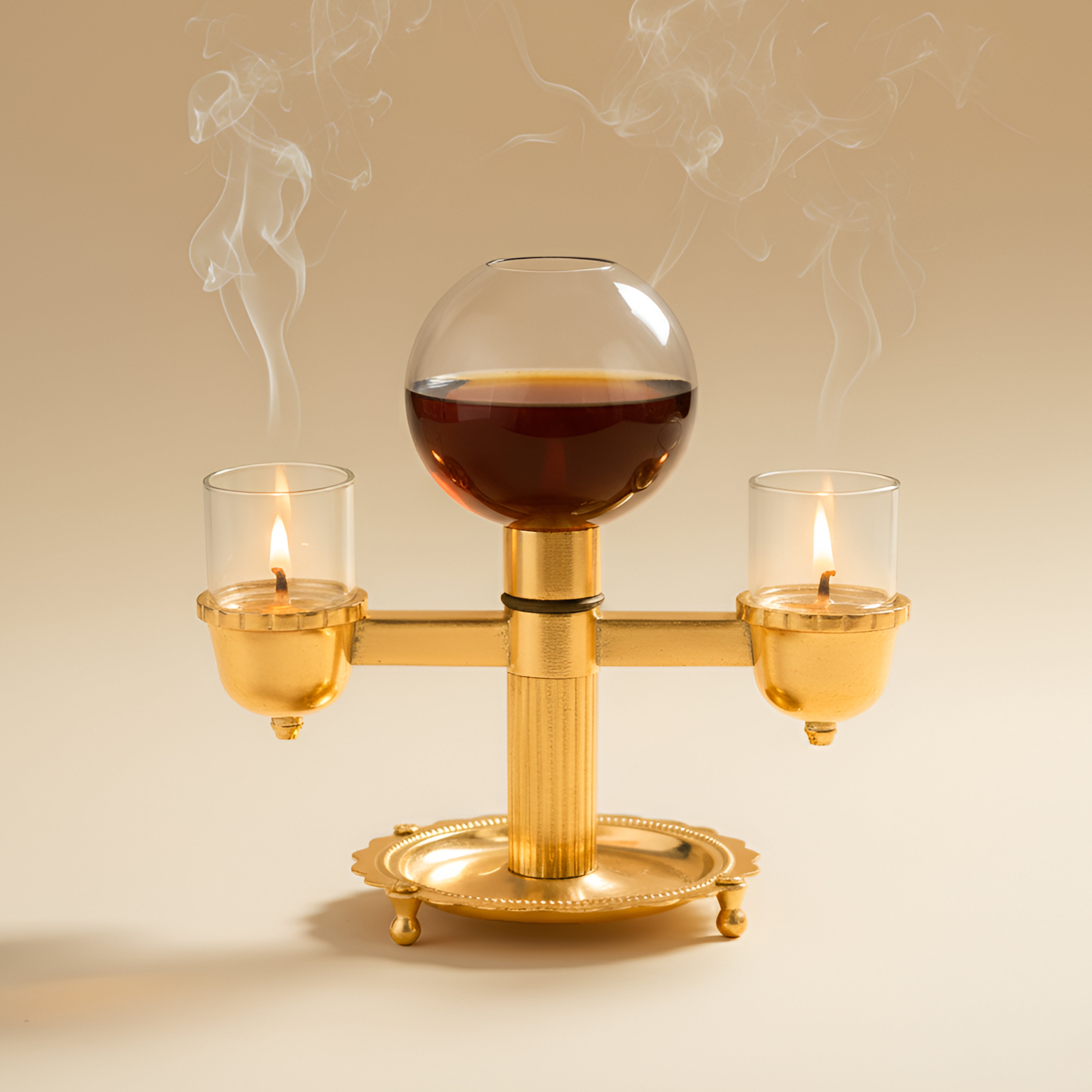 Two-Sided Brass Akhand Diya