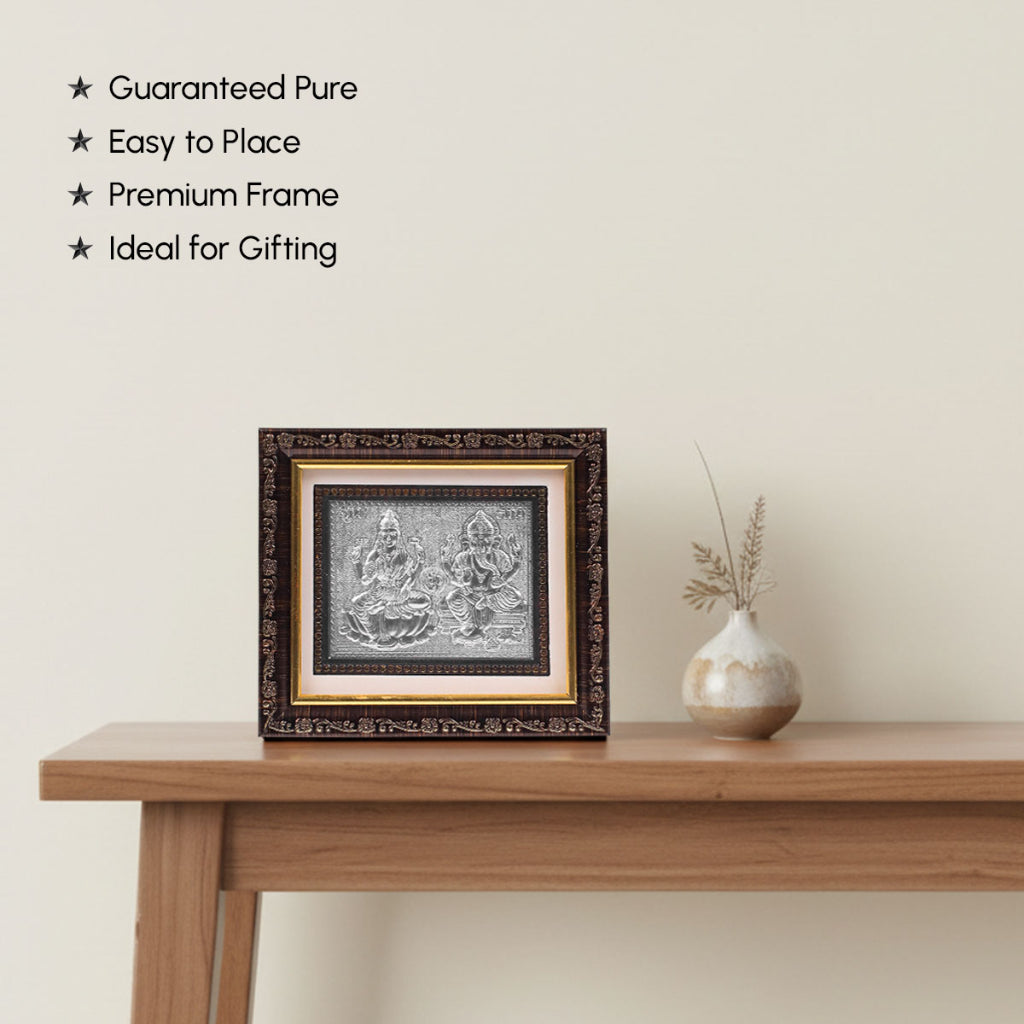 Laxmi Ganesh Ji Frame 999 Silver