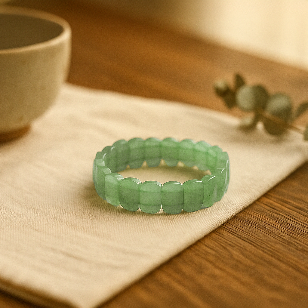 Green Aventurine Flat Faceted Bracelet