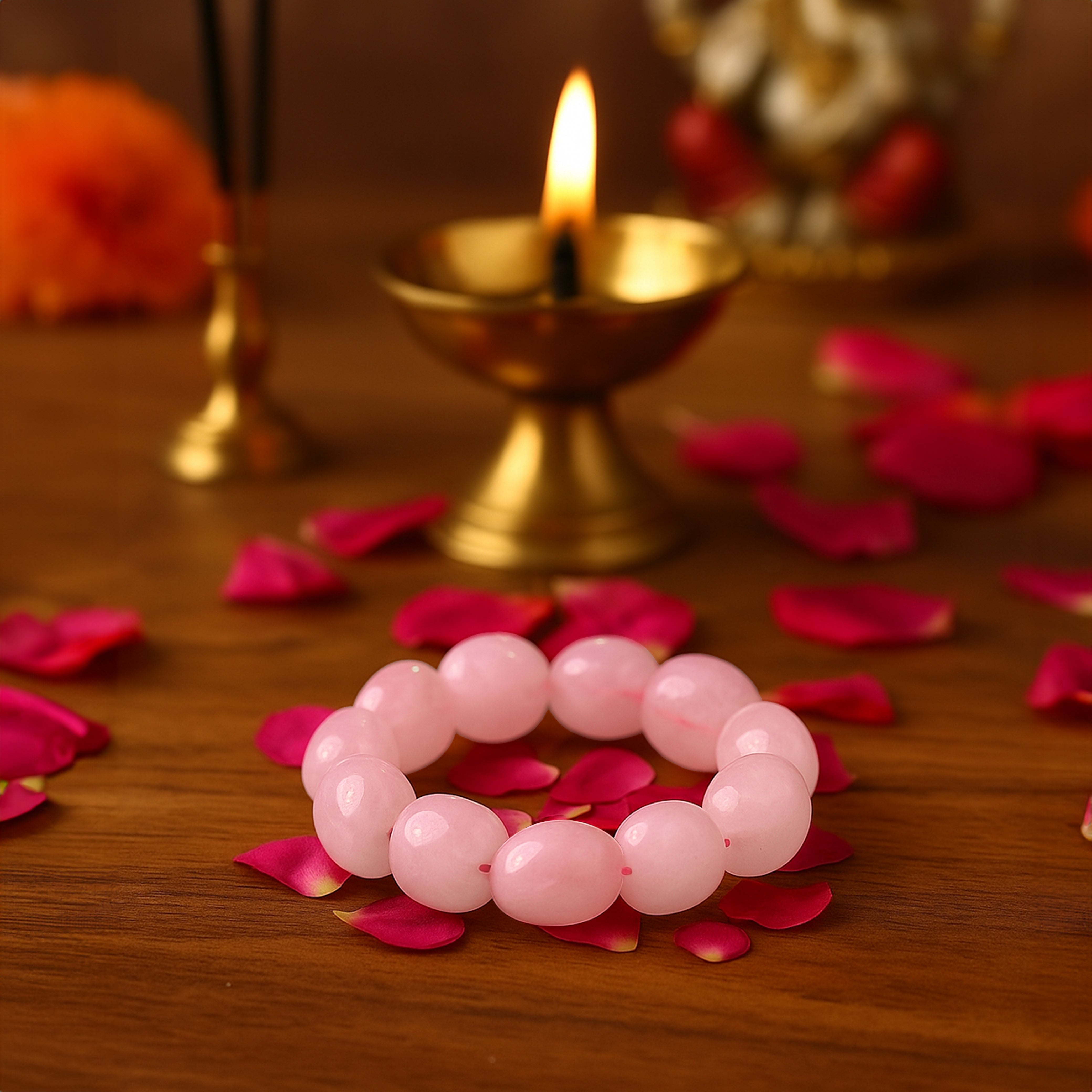 Rose Quartz Tumbled Stone Bracelet