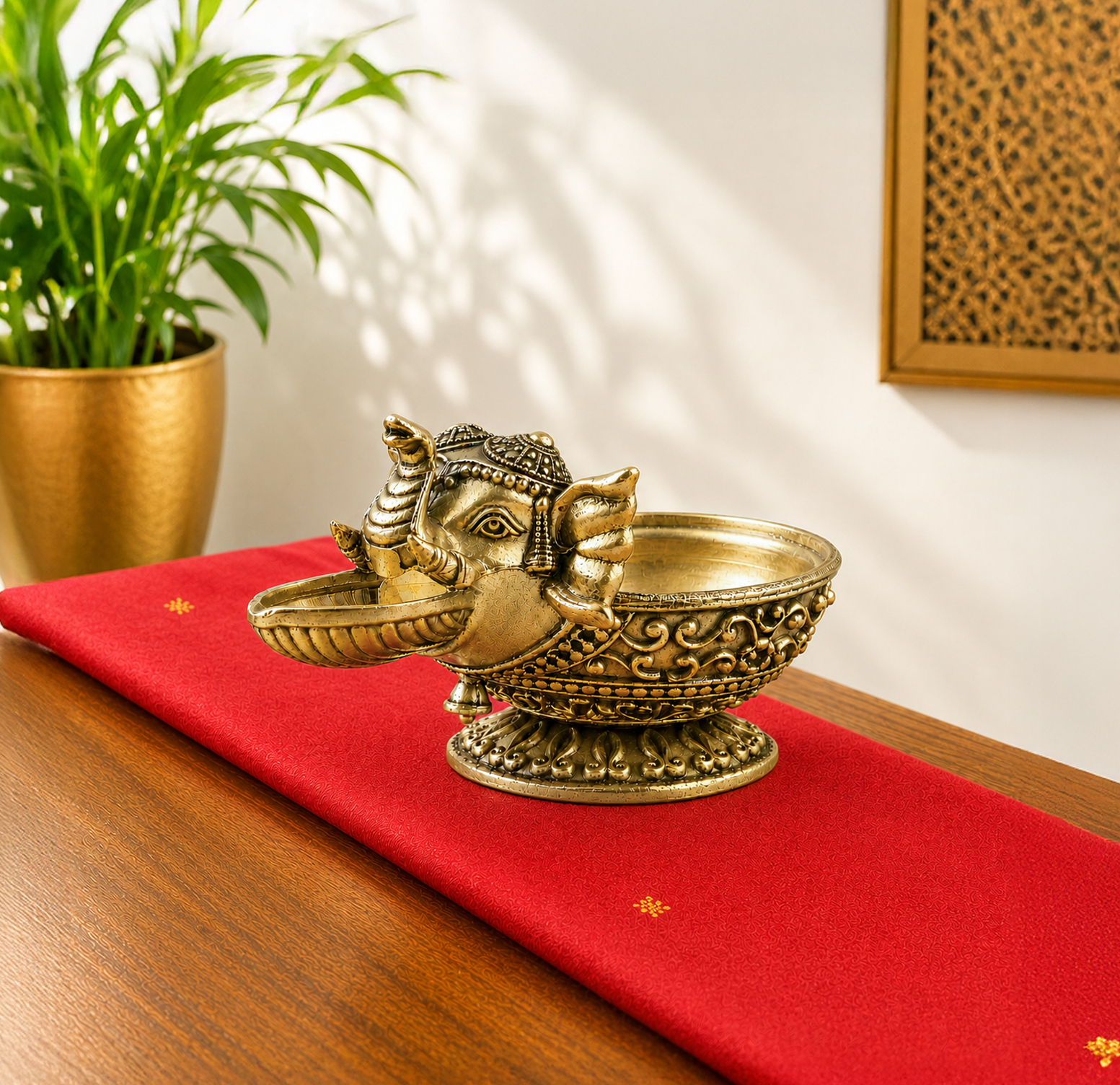 Elephant Brass Diya