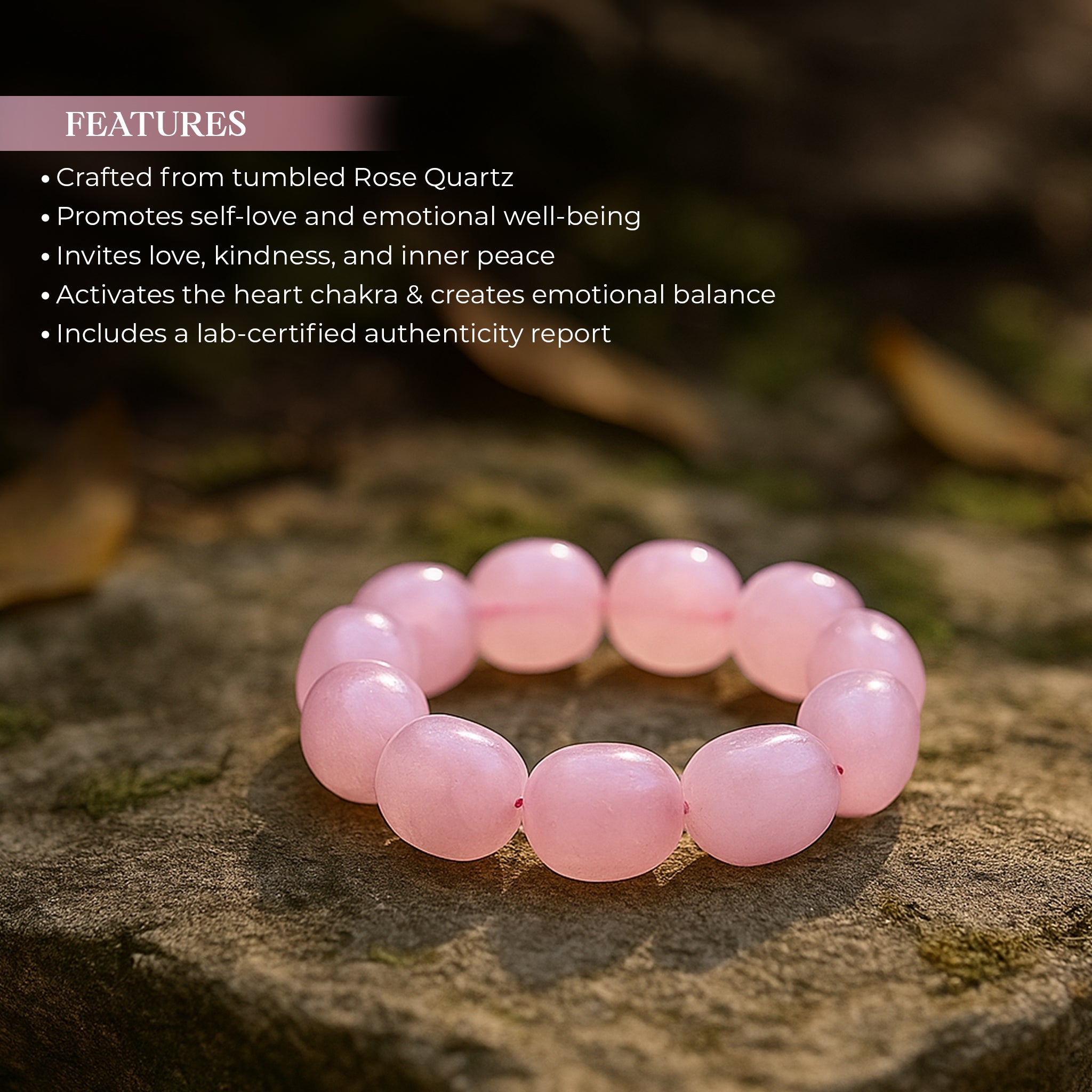 Rose Quartz Tumbled Stone Bracelet