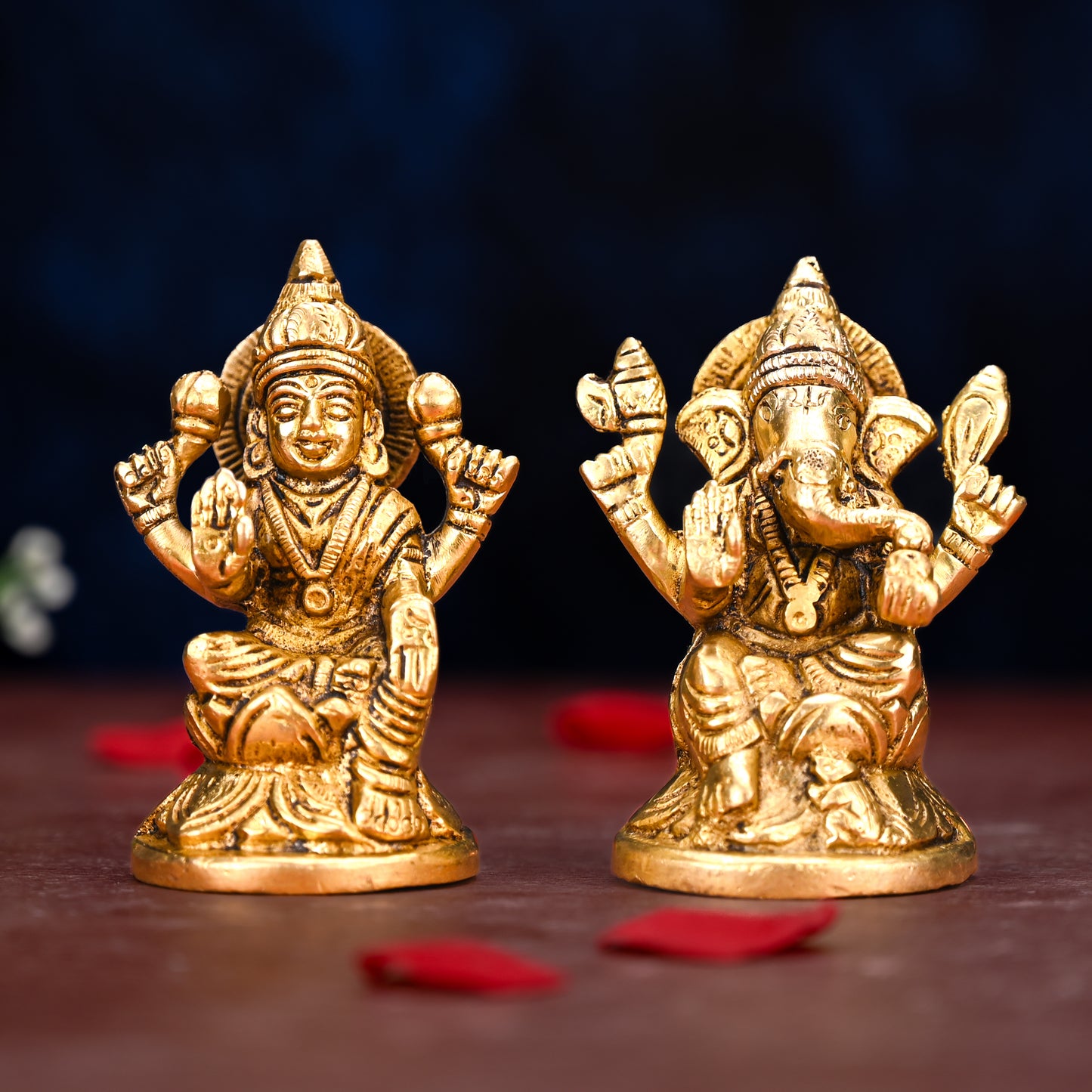 Brass Laxmi Ganesha Idol