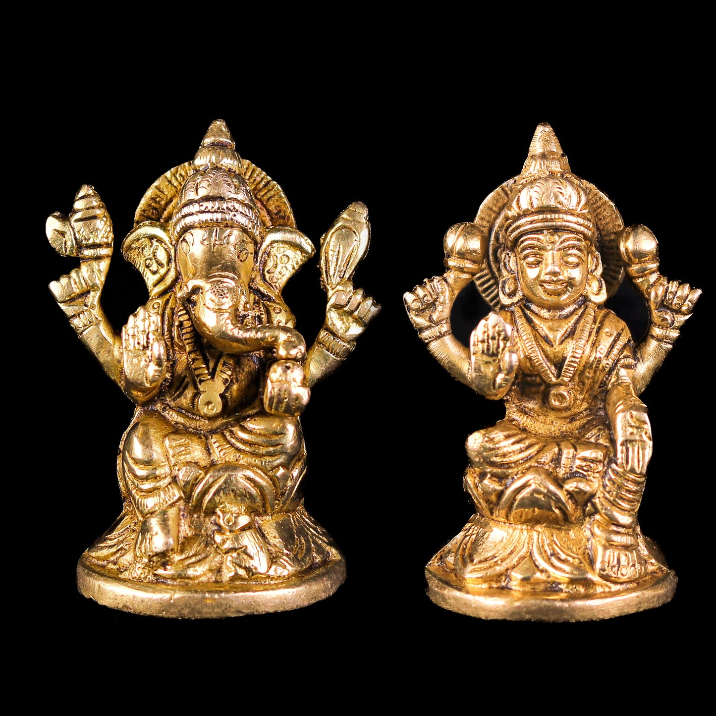 Brass Laxmi Ganesha Idol