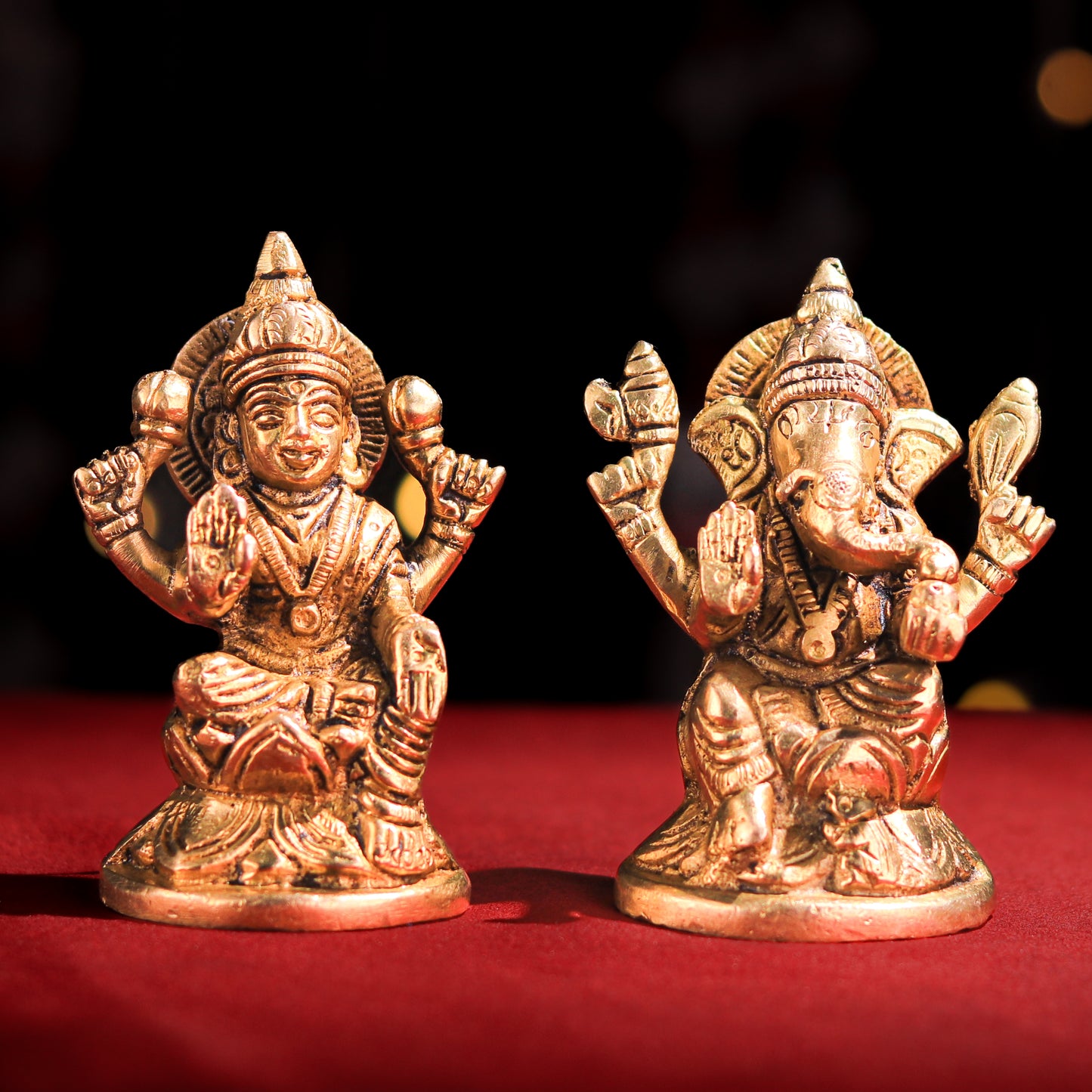 Brass Laxmi Ganesha Idol