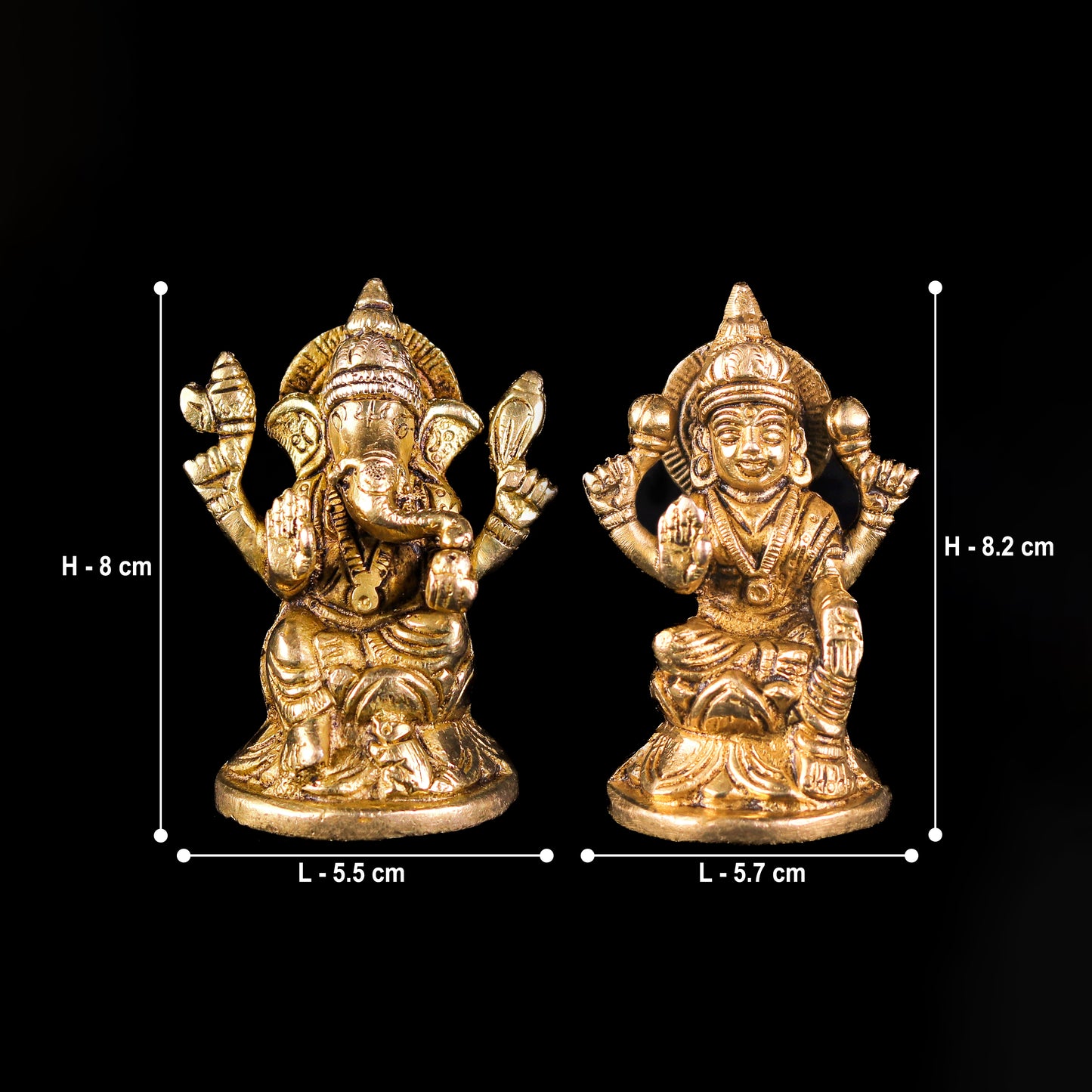 Brass Laxmi Ganesha Idol