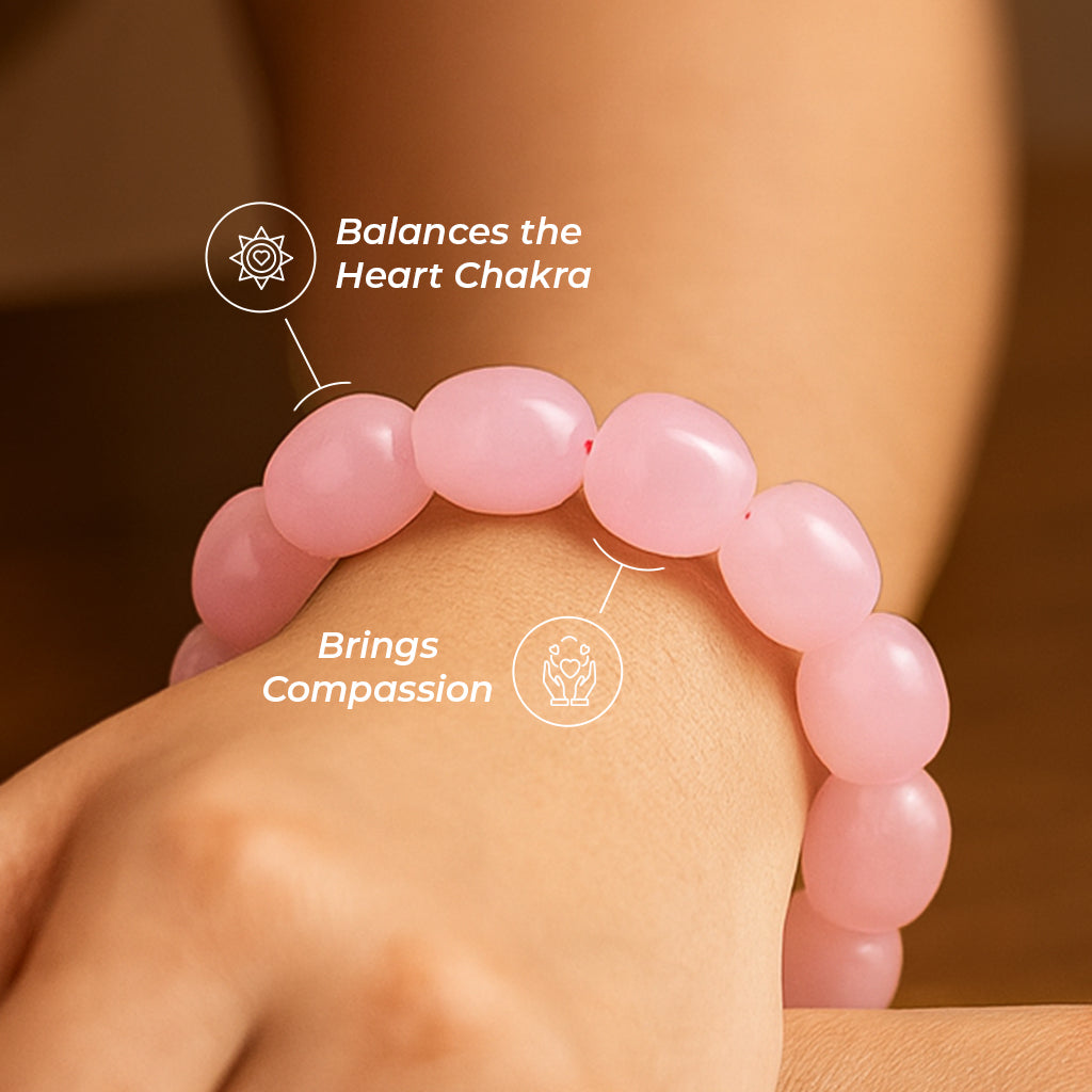 Rose Quartz Tumbled Stone Bracelet