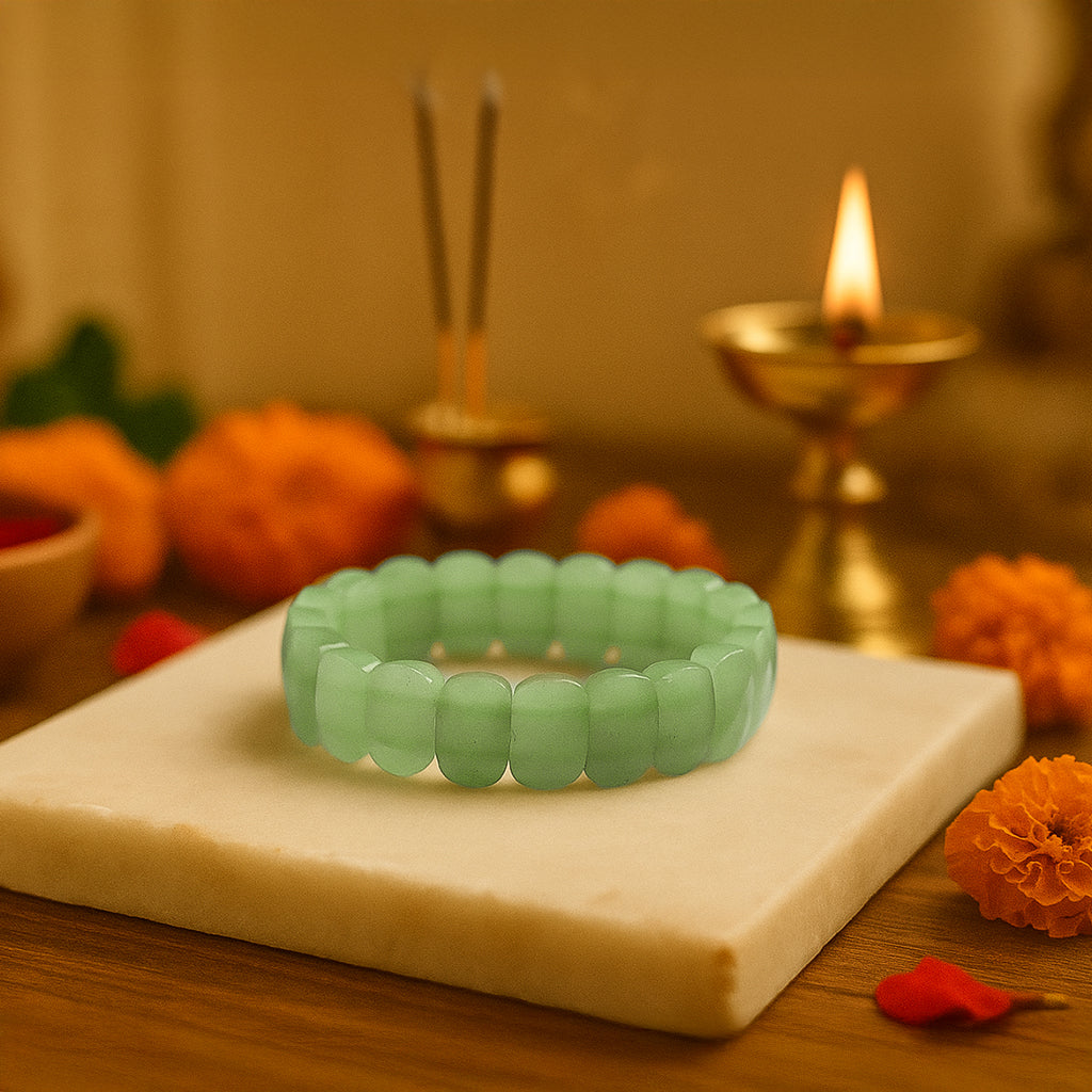 Green Aventurine Flat Faceted Bracelet