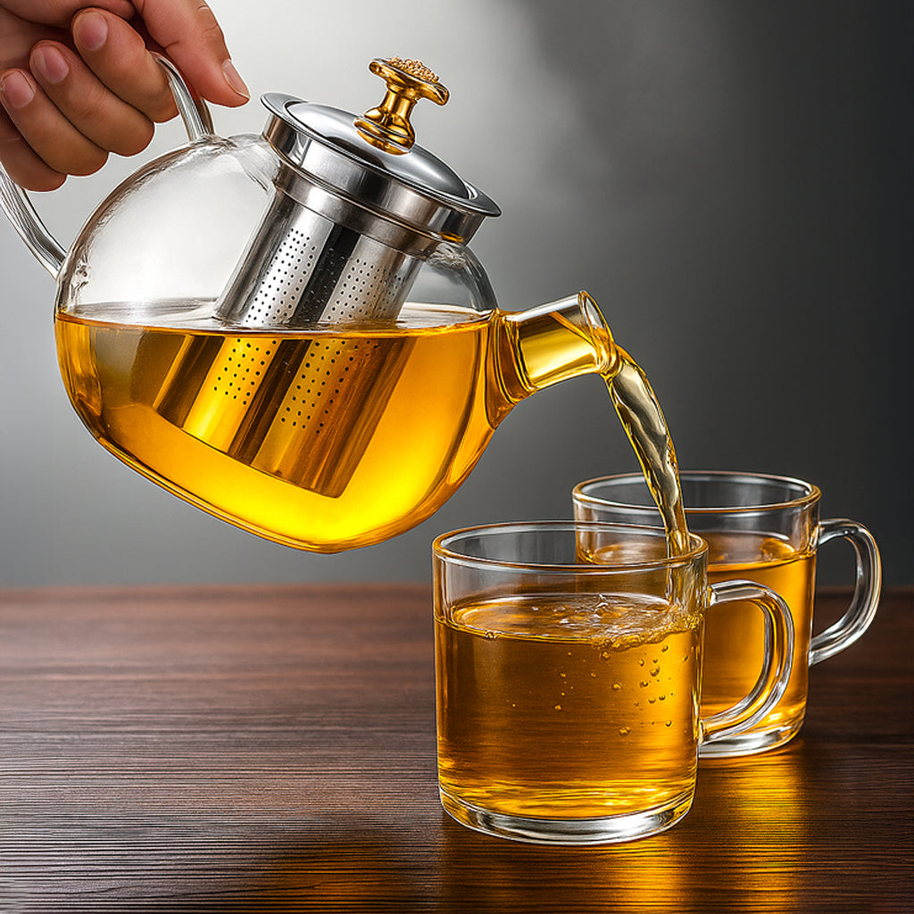 Glass Teapot with Steel Infuser