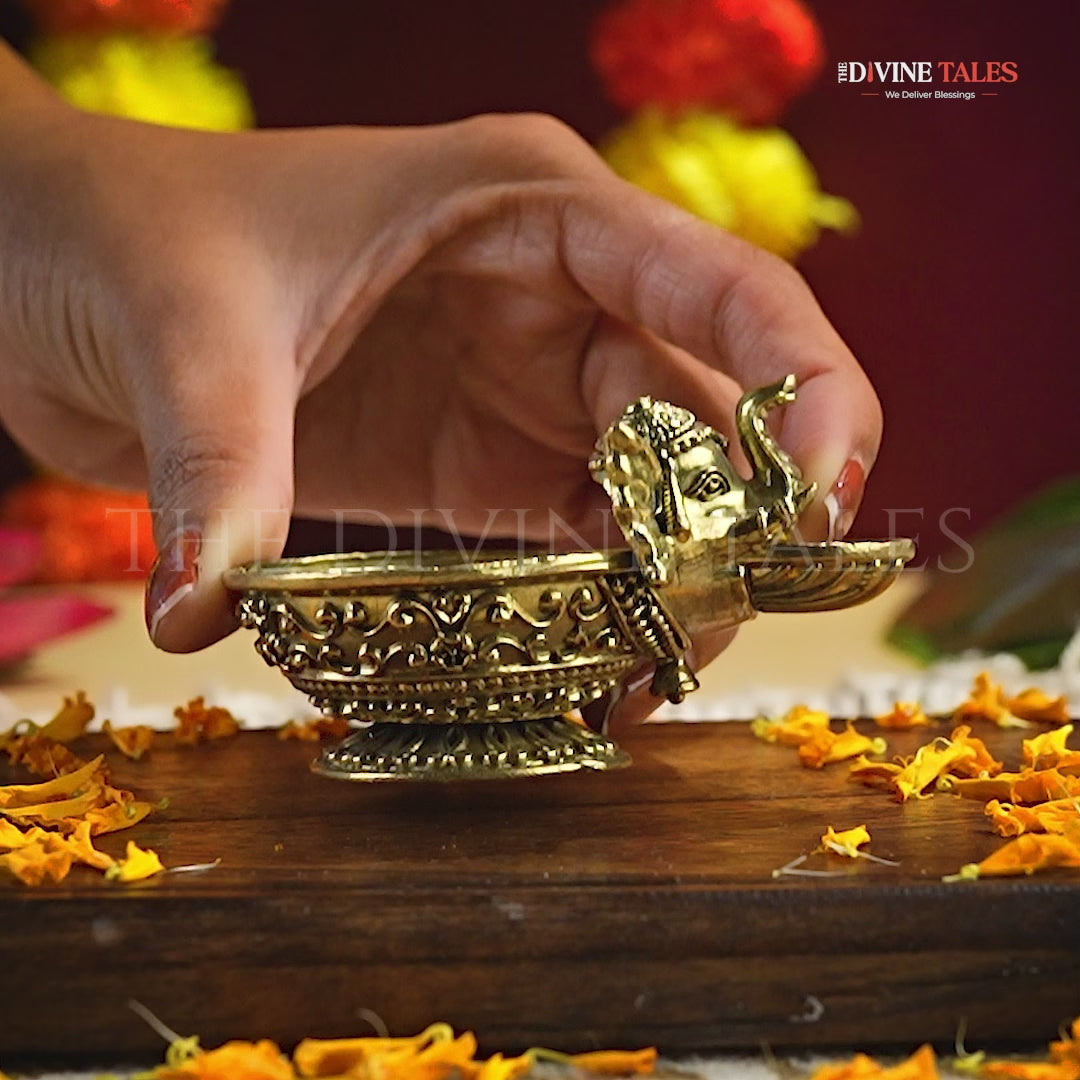 Elephant Brass Diya