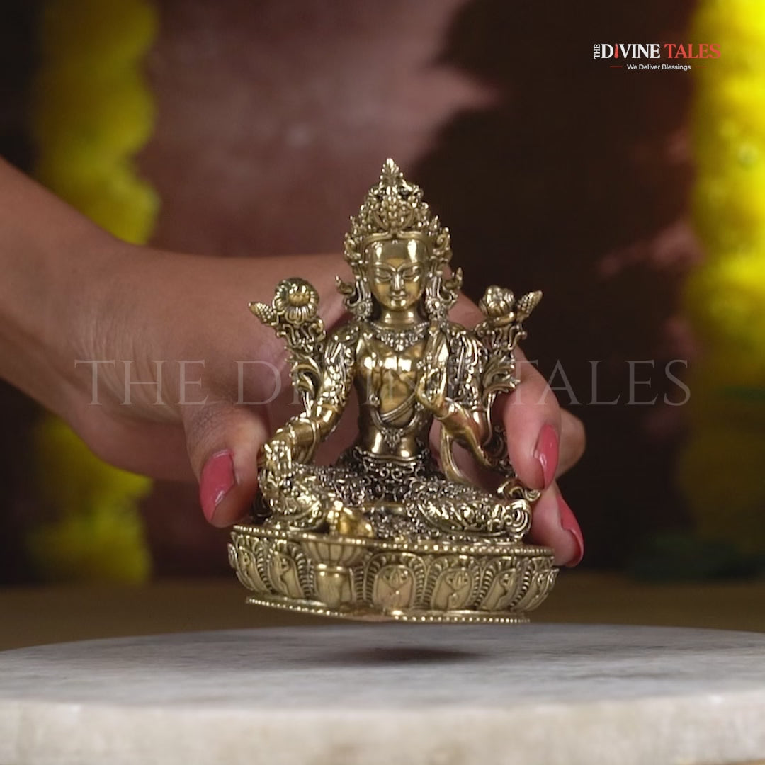 Goddess Green Tara Brass Statue