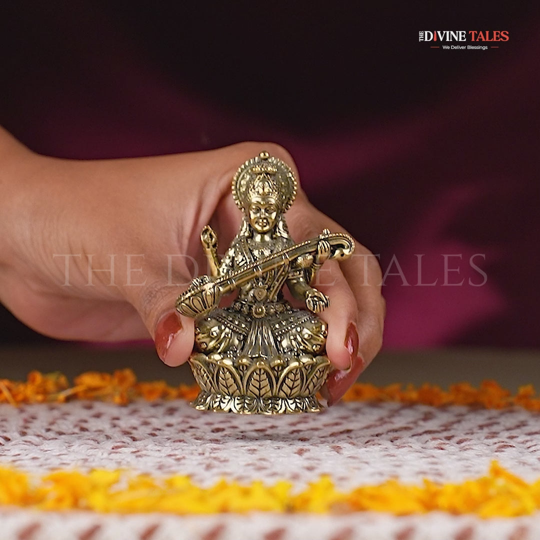 Divya Saraswati Brass Idol