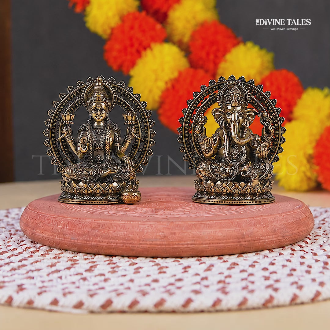 Mahalaxmi Ganesha Brass Idol