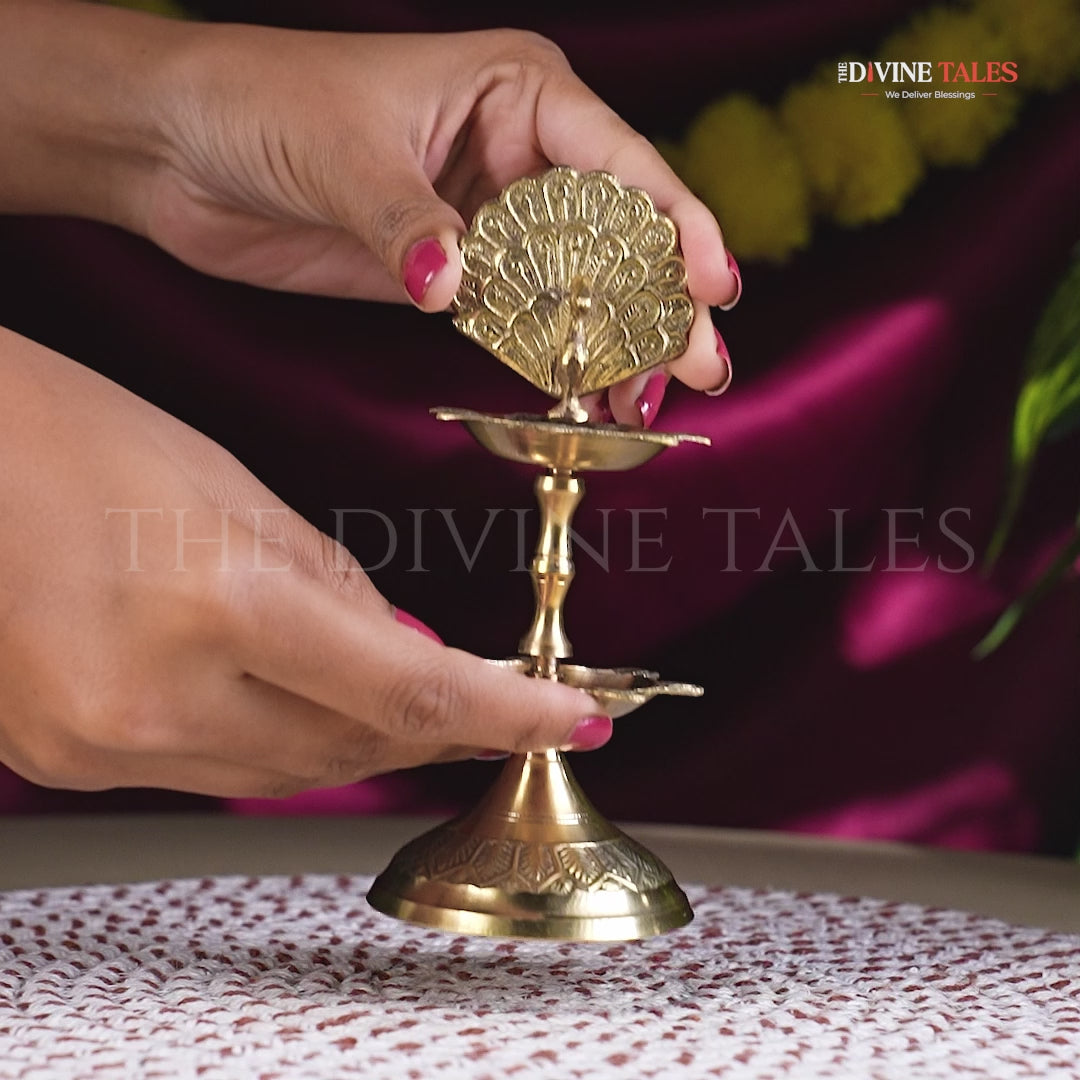Traditional Brass Peacock Diya