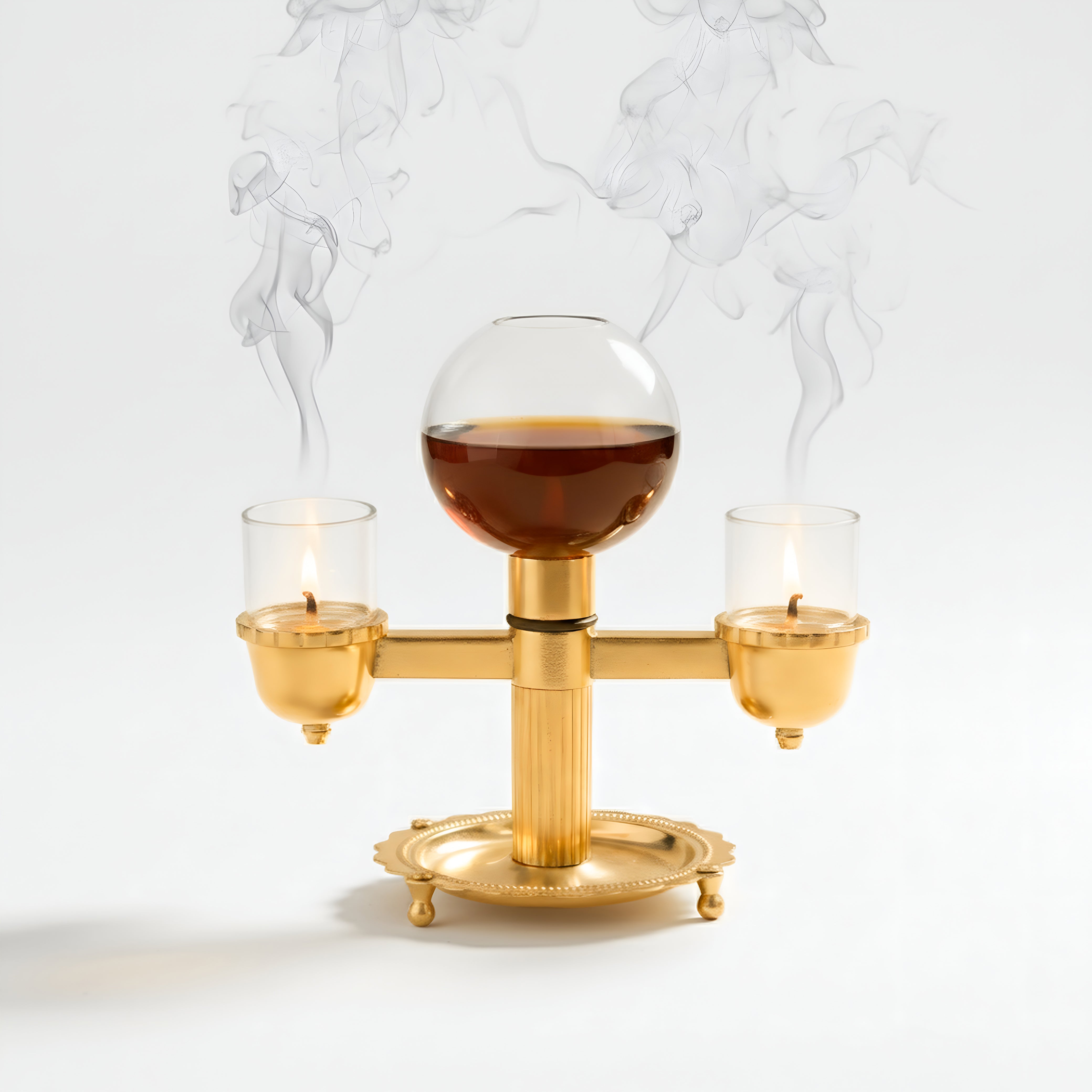 Two-Sided Brass Akhand Diya