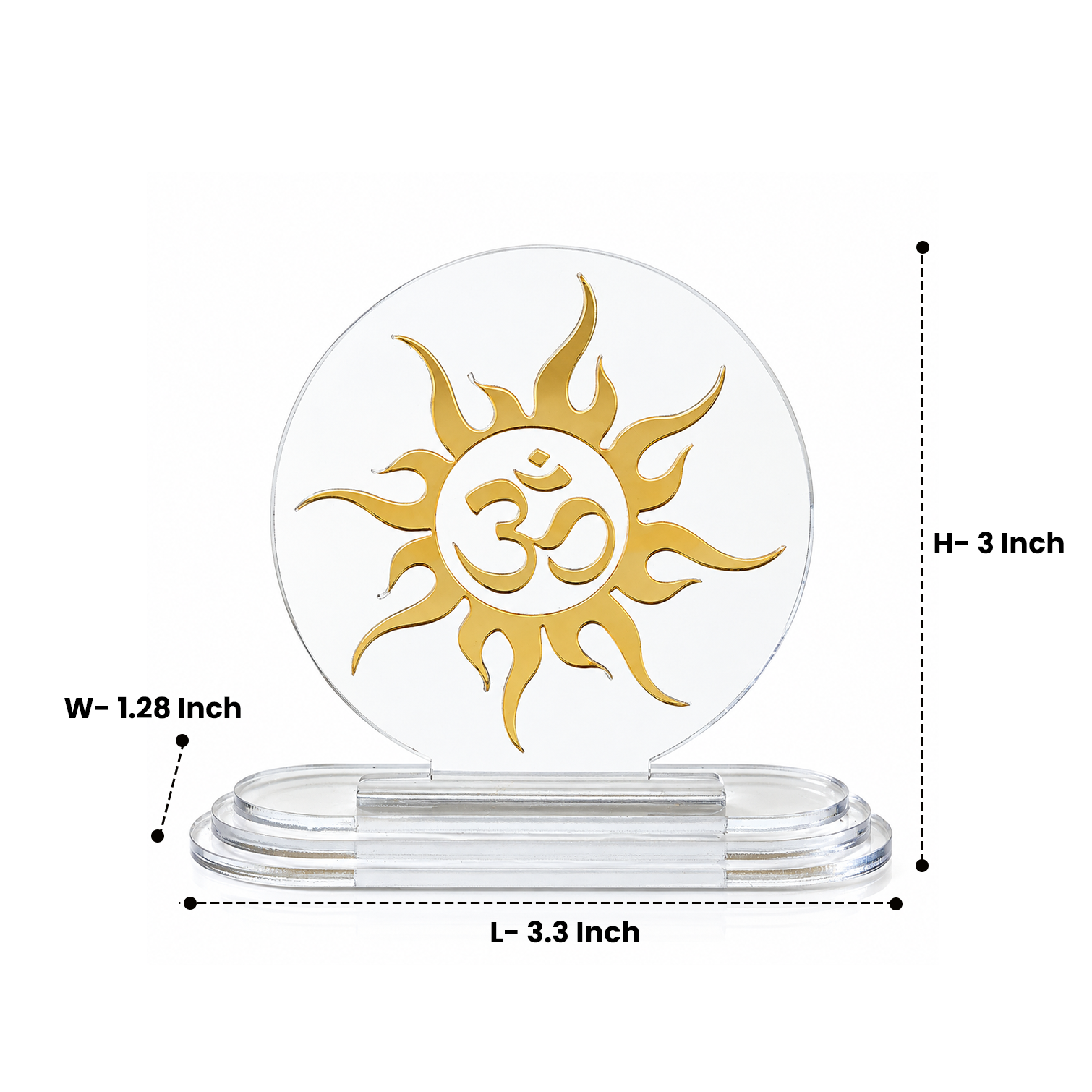 Om Tejas Acrylic Car Dashboard