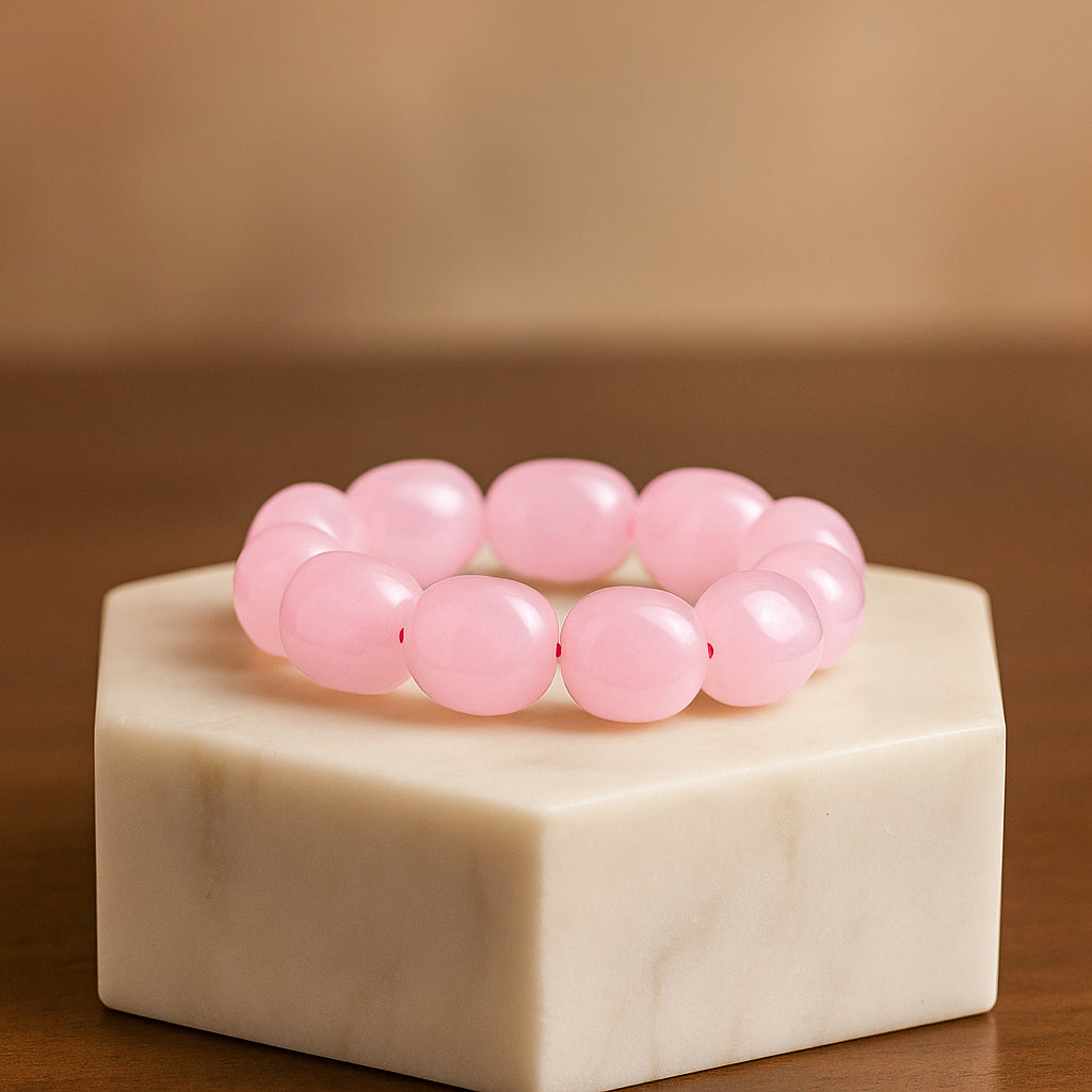 Rose Quartz Tumbled Stone Bracelet