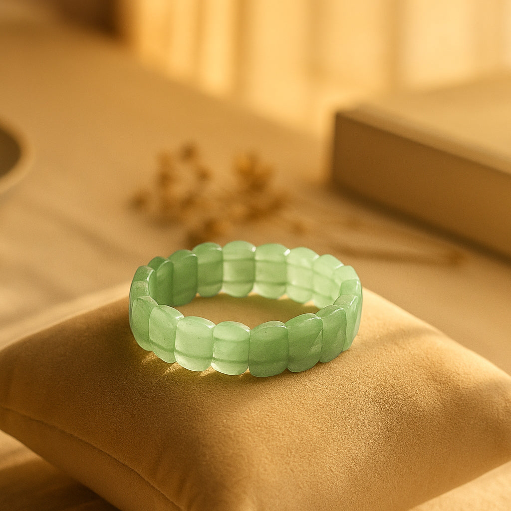 Green Aventurine Flat Faceted Bracelet