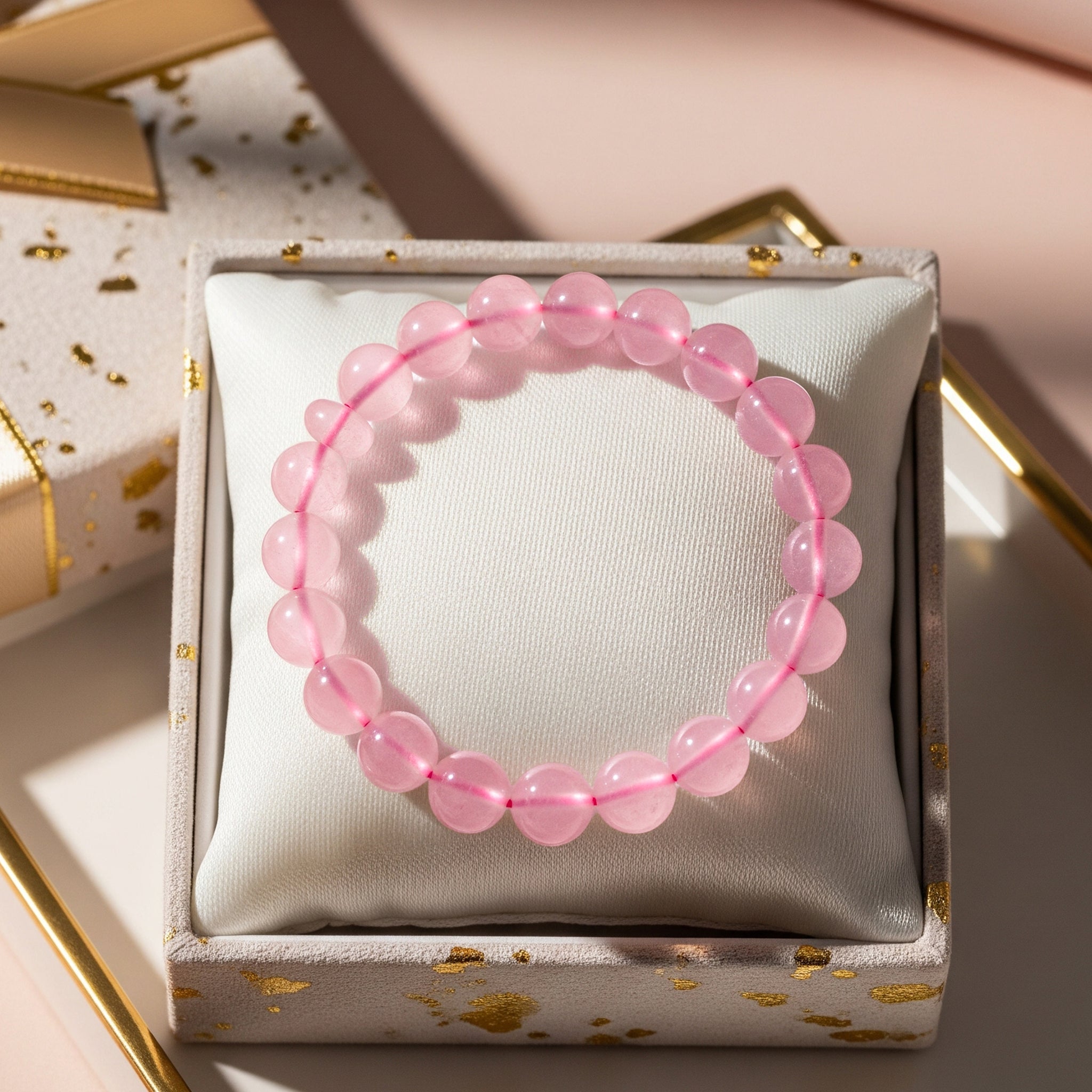 Rose Quartz Stone of Heart Bracelet