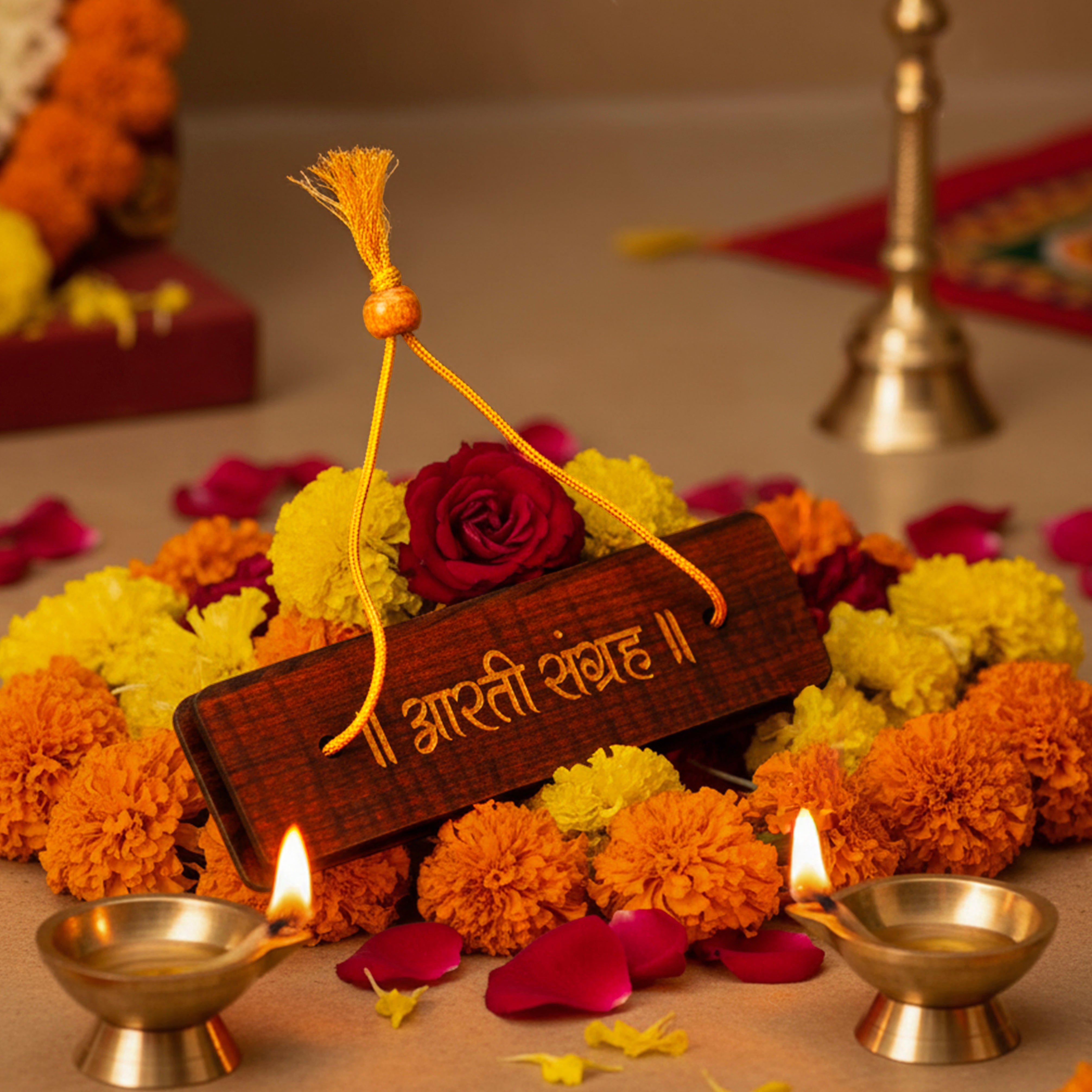 Wooden Cover Aarti Sangrah