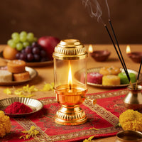 Brass Akhand Diya with cap