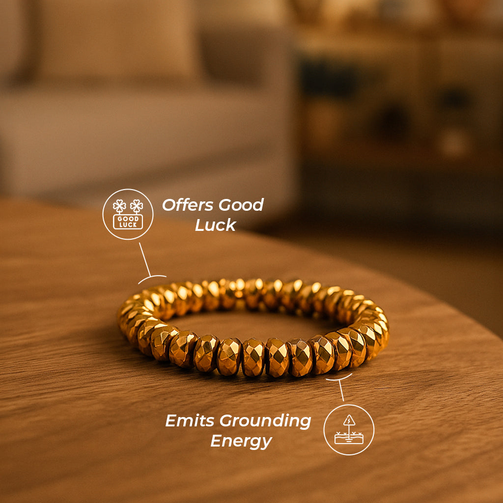 Golden Hematite Charm Bracelet