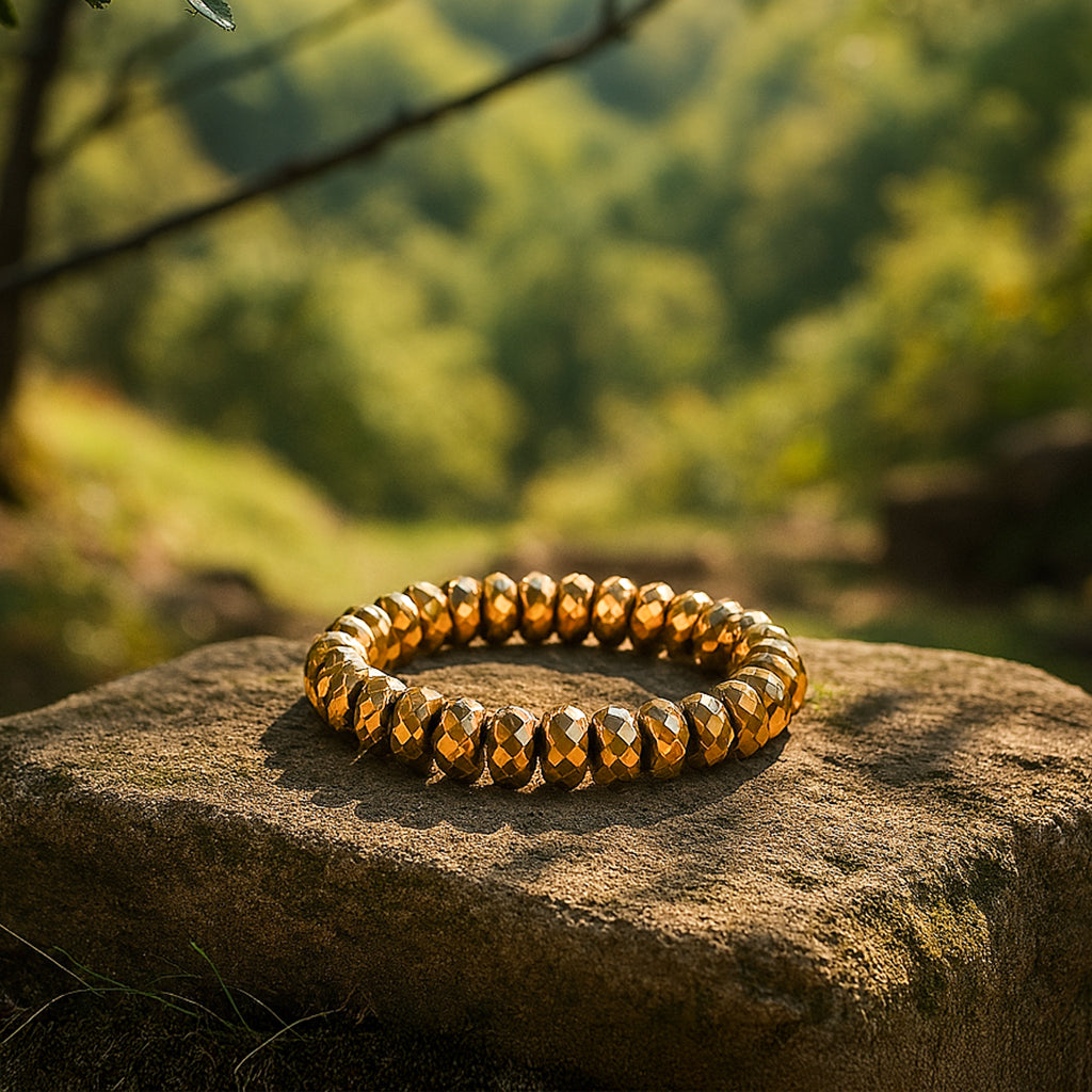 Golden Hematite Charm Bracelet